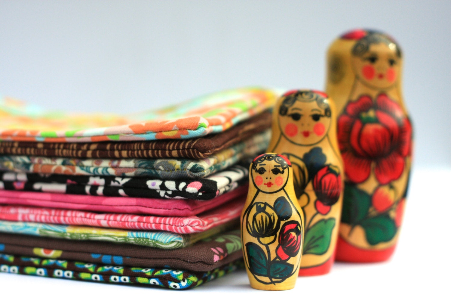 Custom Set of Ten Handmade Zipper Pouches