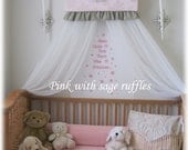 Crib BED nursery canopy cornice PERSONALIZED Embroidered Padded with RUFFLES