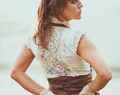 ORGANIC ALINE SKIRT - SaLe - Steampunk Burlesque Hippie Hipster Babydoll Suspender Dress Woodland - Brown