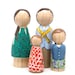 Personalized Custom Family Portrait of 4 // Mothers Day Gift Ideas // Hand-Painted Wooden Peg Dolls - Heirloom Wooden Toy Family portrait