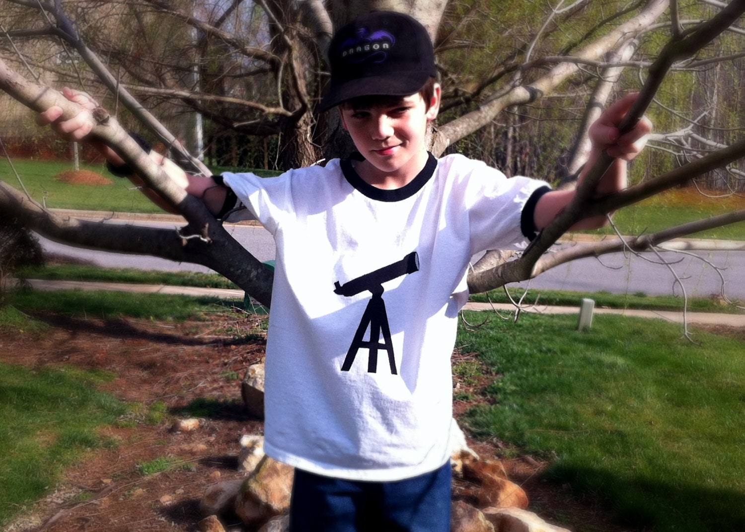 Telescope applique t-shirt - infant, toddler, youth, kid sizes