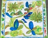 Vintage Scarf / Carlos Falchi Silk Scarf / Designer Silk Scarf
