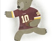 Football Bear - 8x10 Print