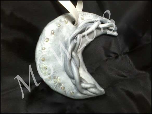 Elegant Crescent Moon Silver Wedding Handfasting  Wall Art