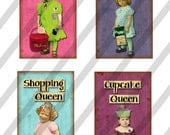Digital Collage Sheet 1 X 2 inch Domino Sized Queens (Sheet No. FS191) Instant Download