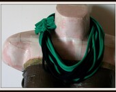 Green and Black Accent Jersey Scarf