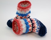Crochet Baby Booties Alaskan Mukluk or Granny Boots Multicoloured 3-6 months OOAK