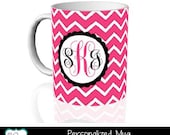 Personalized Ceramic Mug / Chevron / Coffee Mug / Gift / Neighbor Gift / Co-worker Gift / Friend Gift