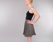 Vintage 60's Grey Wool Skirt // Micro Pleated Mini Skirt // S M