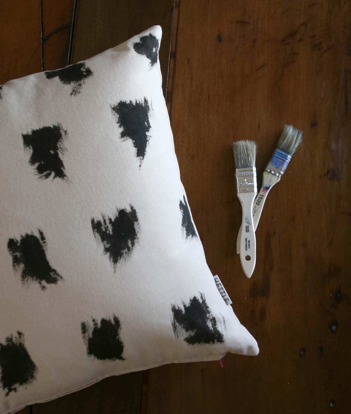 Black Brushstrokes Pillow