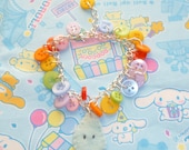 Whatever the weather - felt raindrop and button charm bracelet