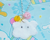 Whatever the weather - felt cloud and button necklace