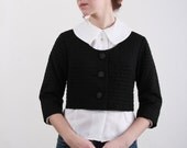 Vintage Blazer . Black Jacket . 1940s