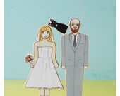 Custom Wedding Cake Topper Couple With Pet