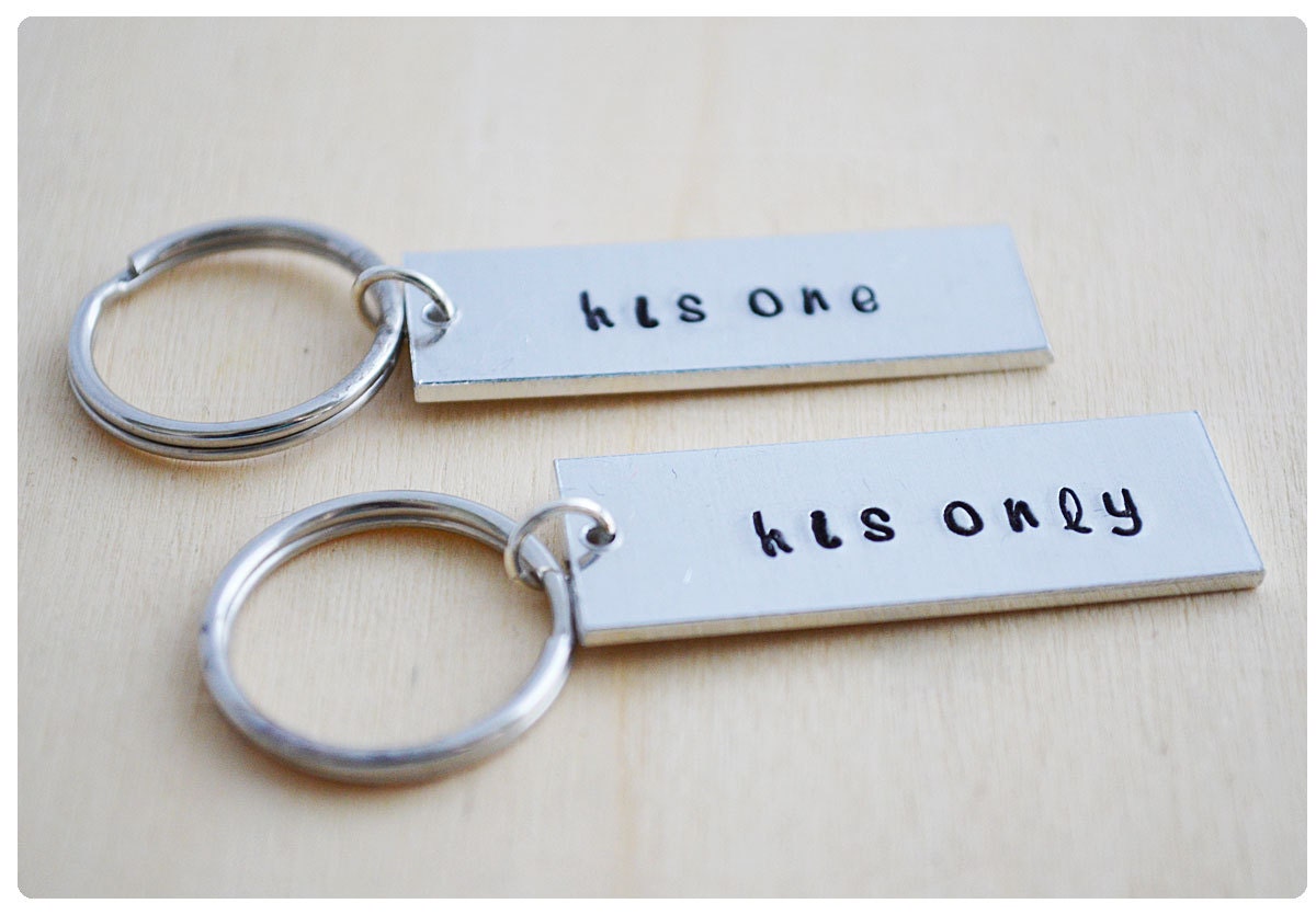 Personalized LGBT Keyrings - Marriage Keychains - Civl Unions - His One, His Only - Her One, Her Only - Lesbians & Gays