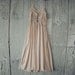 VINTAGE dress peach chiffon light fabric with black beaded buttons