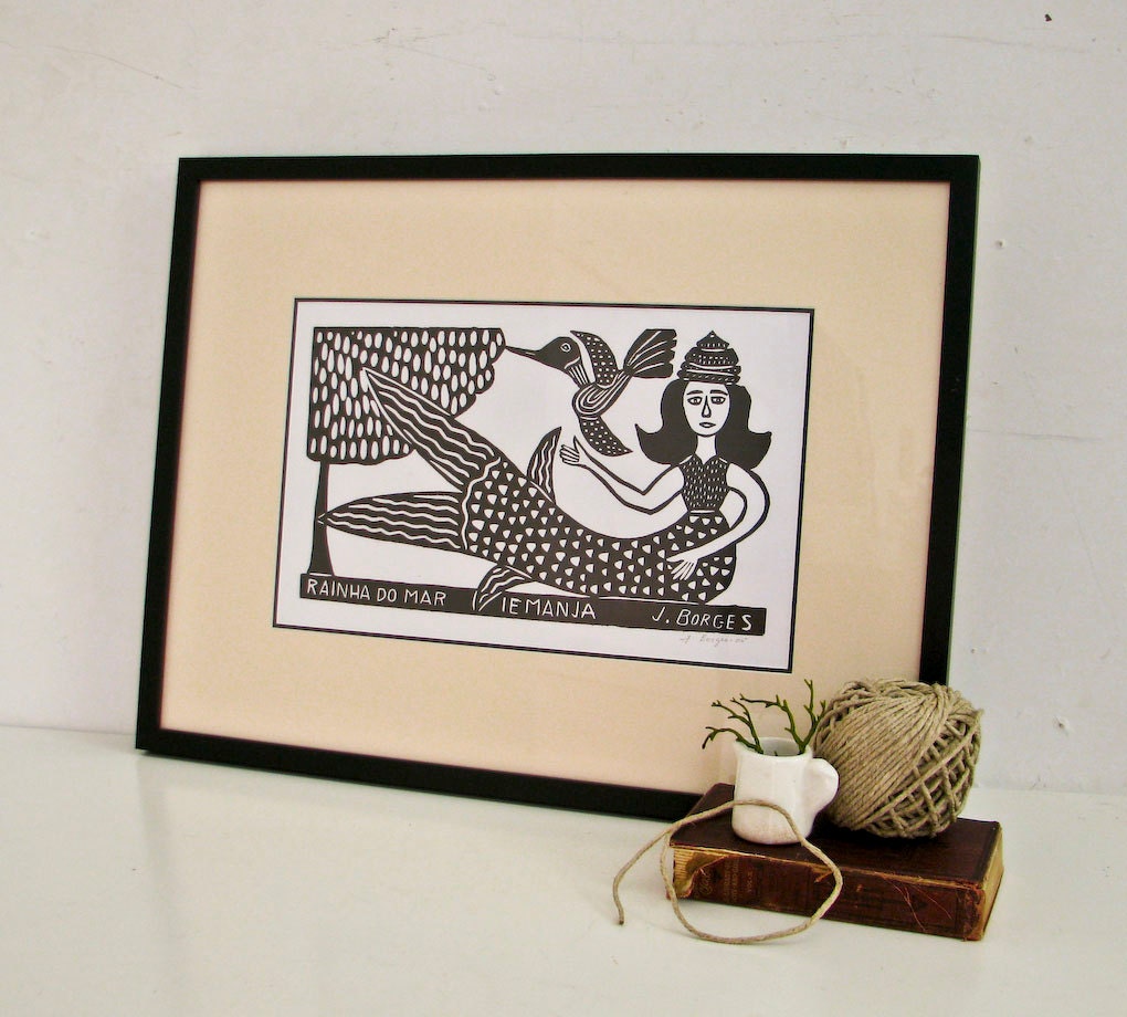 Mermaid Print - Framed - by  J. Borges