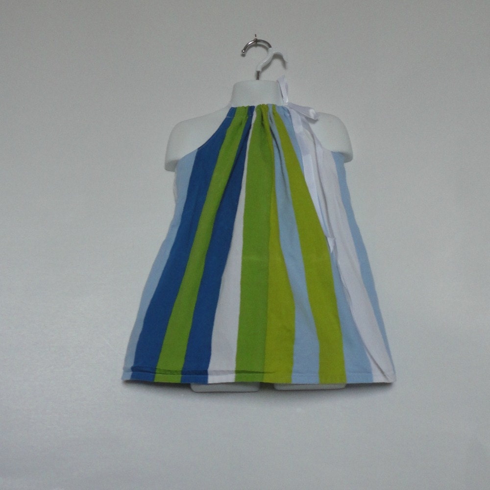 Eco Friendly Dress. Kids Clothing.  Upcycled Girls Dress. Little Girls Dress. Repurposed clothing. Blue Dress. Bright Dress. Summer Dress.