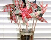 PINWHEELS Large Twirlable Vintage old SCHOOL PICNIC