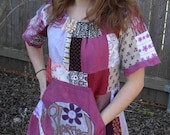 Blessed Sweet Hippie Patchwork Peasant Sun Dress S M