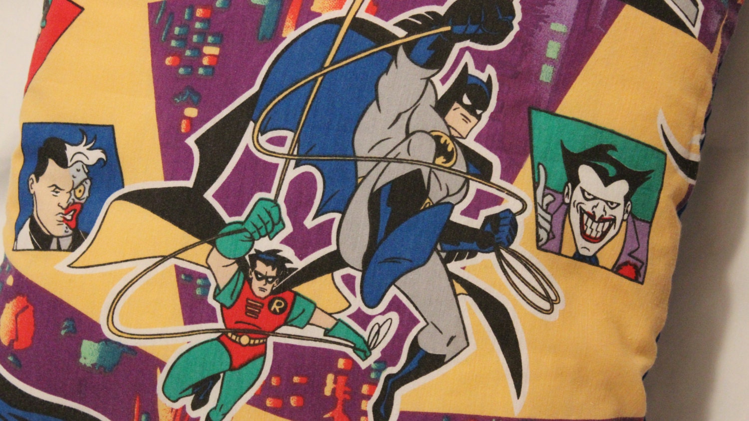Handmade Batman and Robin Pillow Sham 16 x 16 inches