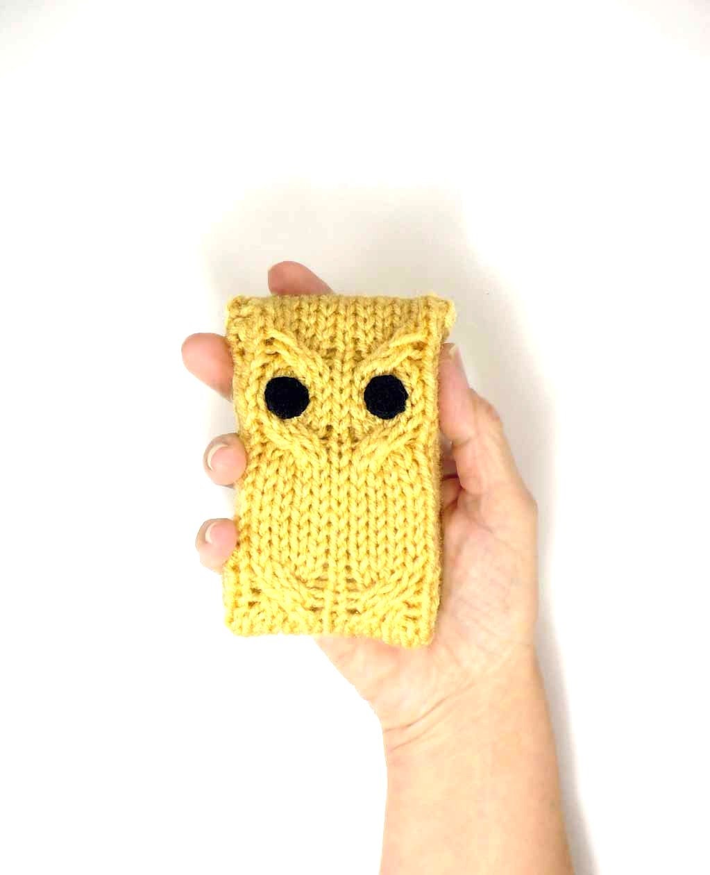 iPhone 4 iPhone 5 case iPod Touch Cover Android Phone Case Blackberry Case Knit Owl Droid Case Smartphone Cover Yellow