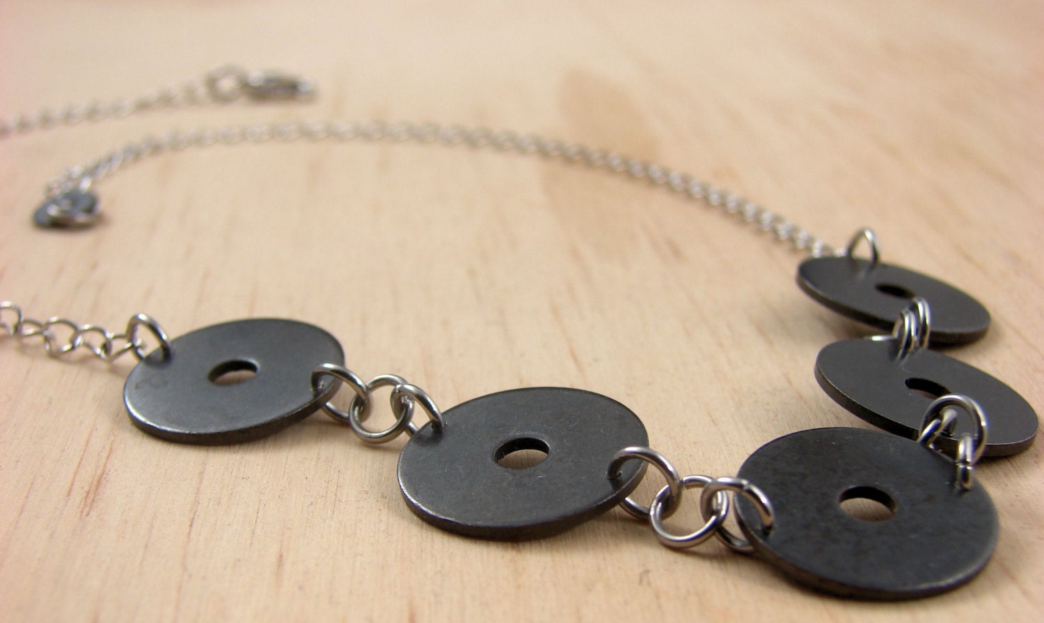 Geometric Statement Necklace Hardware Jewelry Industrial Washers