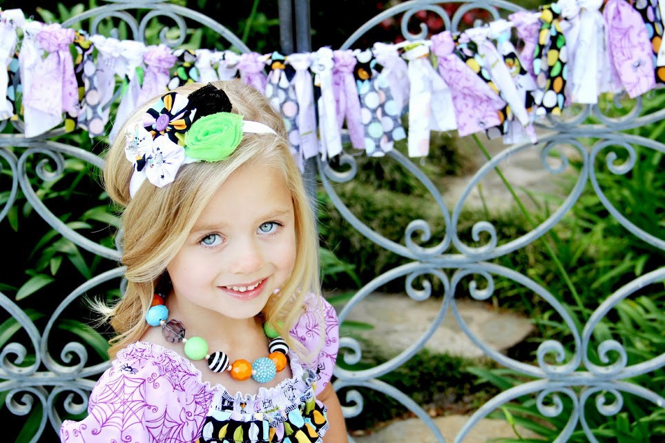 Made to match Halloween Ruffle by Blu Moon Design Chunky Necklace