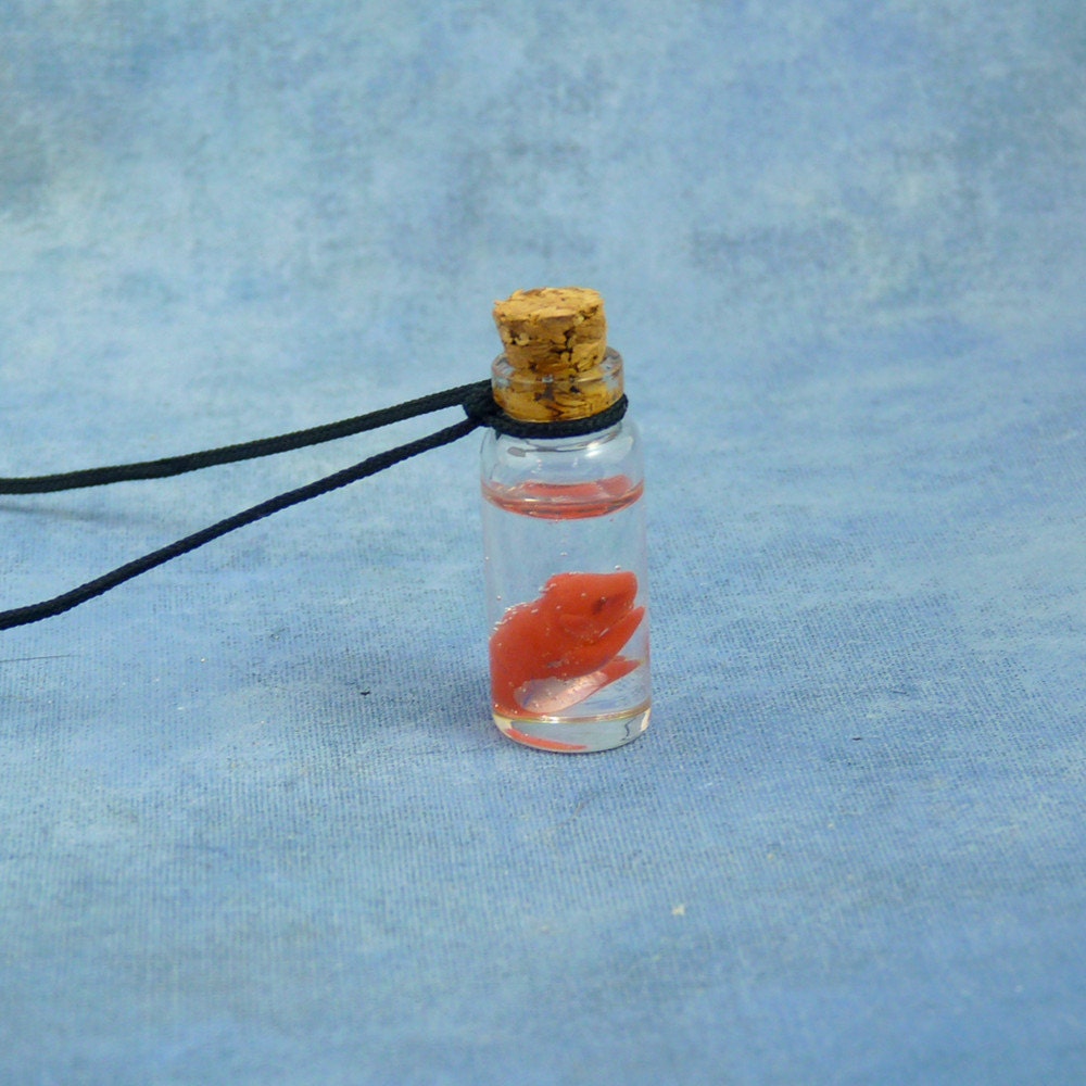 Fetal Pig Specimen Jar Necklace, Handmade Biology Jewelry