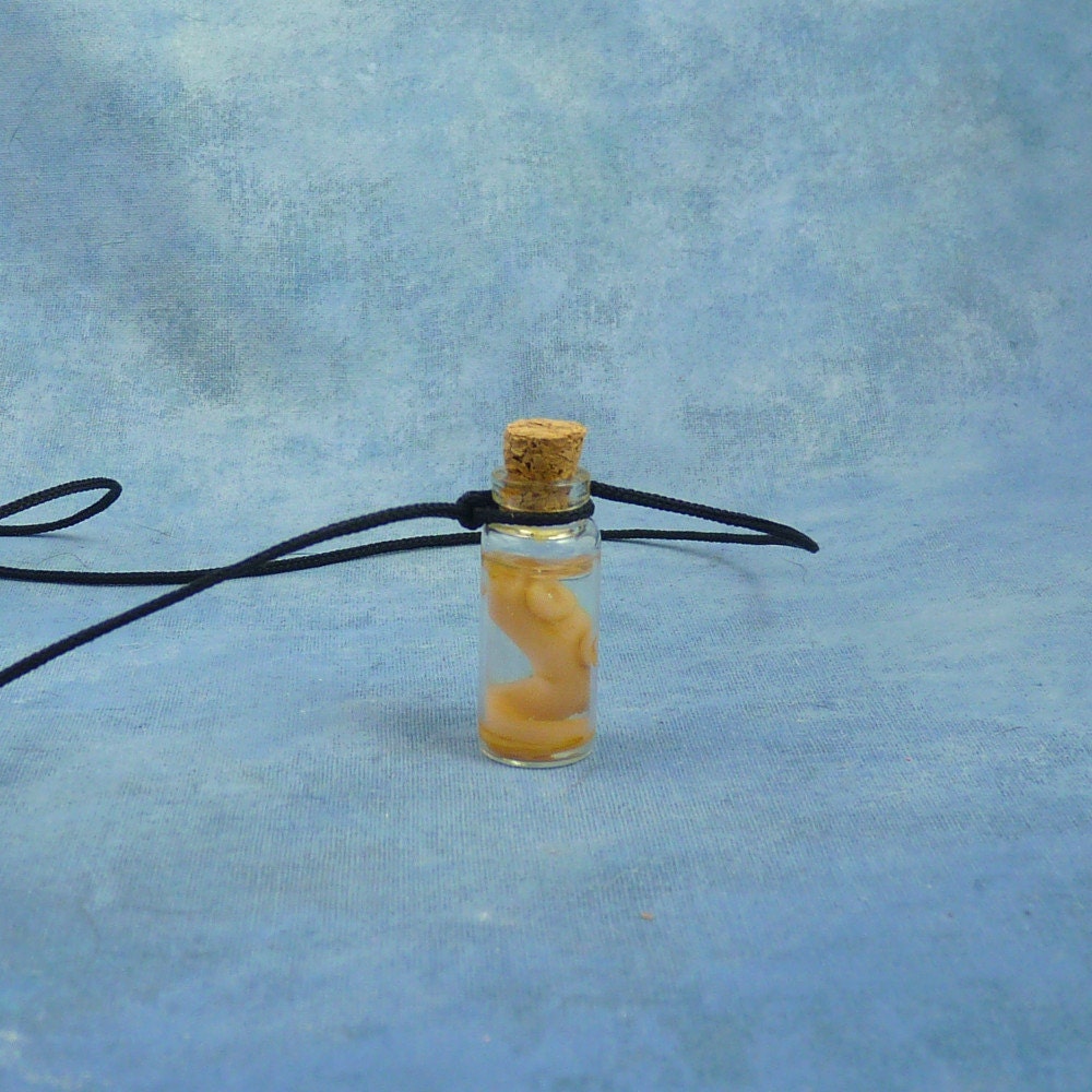 Octopus Tentacle Specimen Jar Necklace, Handmade Biology Jewelry