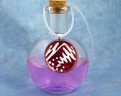 White Bacteria on Blood Agar Culture Necklace, Handmade Microbiology Jewelry