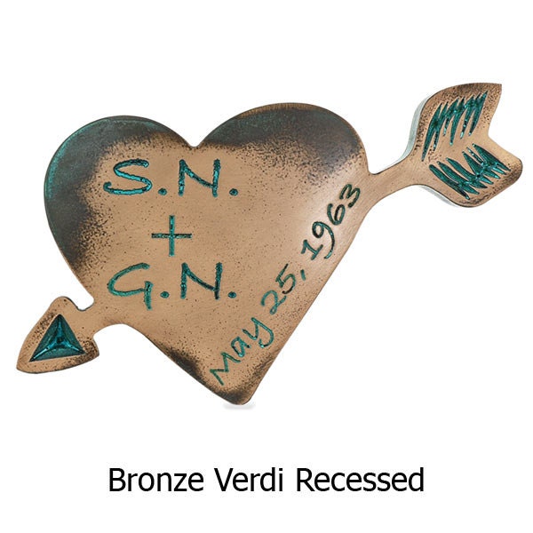 Carved Heart and Arrow Hanging Tree Plaque Wedding Anniversary Gift With Love 10x7 inches