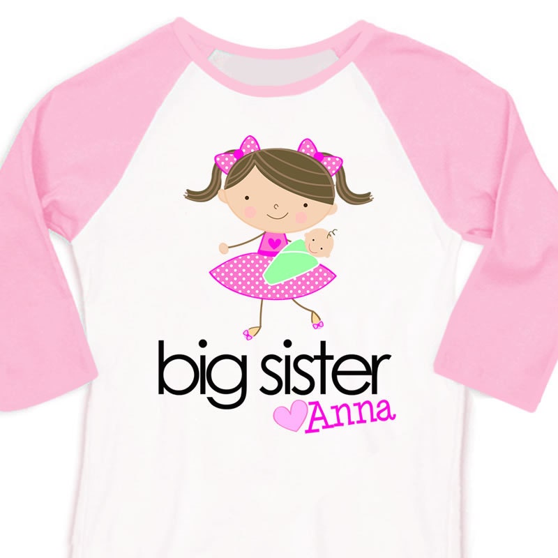 Big sister or big sister to be sweet pregnancy announcement 3/4 sleeve length raglan shirt
