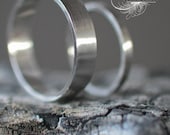 Hand Forged Recycled Palladium Wedding Ring Set with Matte Finish Eco Friendly Metal
