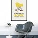 Eames poster print Mid Century Modern chair chair vintage rocker retro home kitchen art - I Want To Rock With You 2 Yellow - 50 x 70 cm