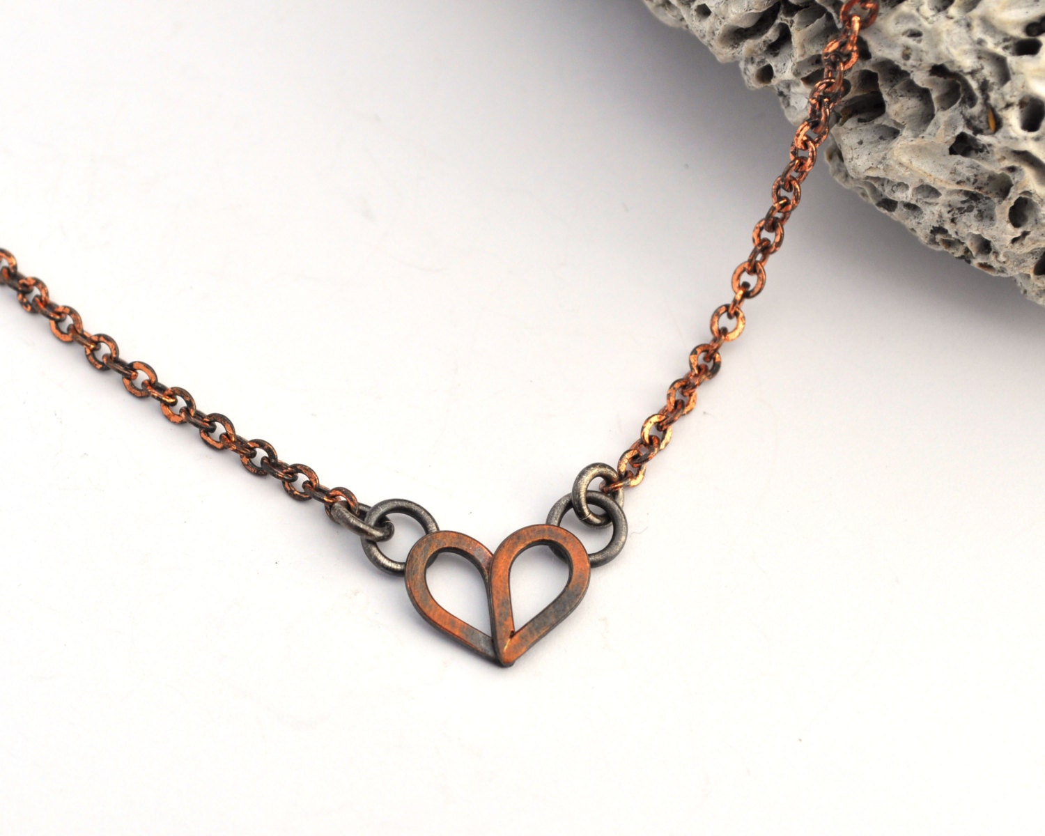 Delicate Copper Heart Necklace, Jewelry for Valentine's Day or a Special Occasion, Heart Jewelry, Copper Necklace, Copper Jewelry