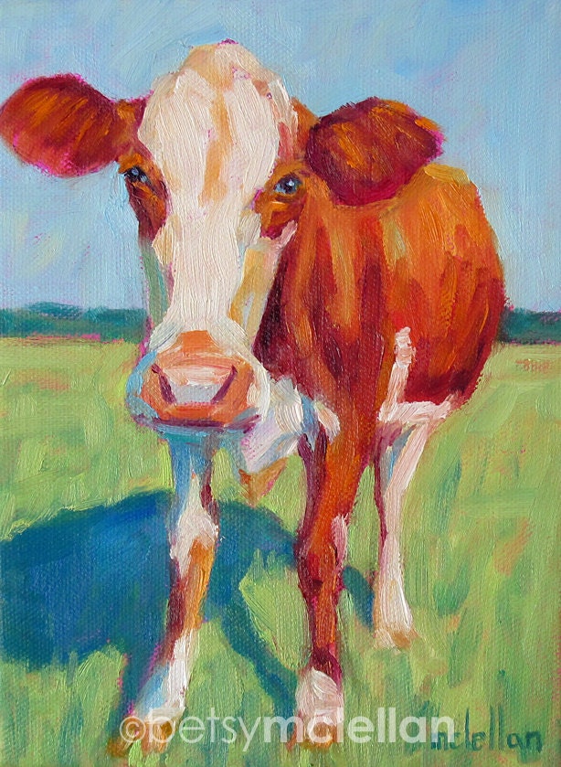 Cow - Original Painting - 6x8
