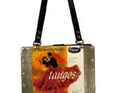 Leather Handbag featuring actual vintage Dance record Arthur Murray Tangos