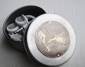 Ear Anatomy Steampunk Etched Ear Bud / Pill Case - Acid Bath Series