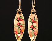 1950s Retro Style Polymer Clay Pendant Earrings, Summer earrings