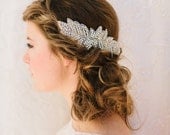 Jasmine Rhinestone Fascinator, Beaded Wedding Headpiece, Bridal Hair Piece, Hair Clip, Silver Rhinestone Hair Piece, Ships in 1 Month
