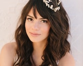 Frances Bridal Headband, Wedding Headpiece, Freshwater Pearls, Bridal Halo, Crown, Gold Tiara, Bridal Hair Piece, Ships in 1 Month