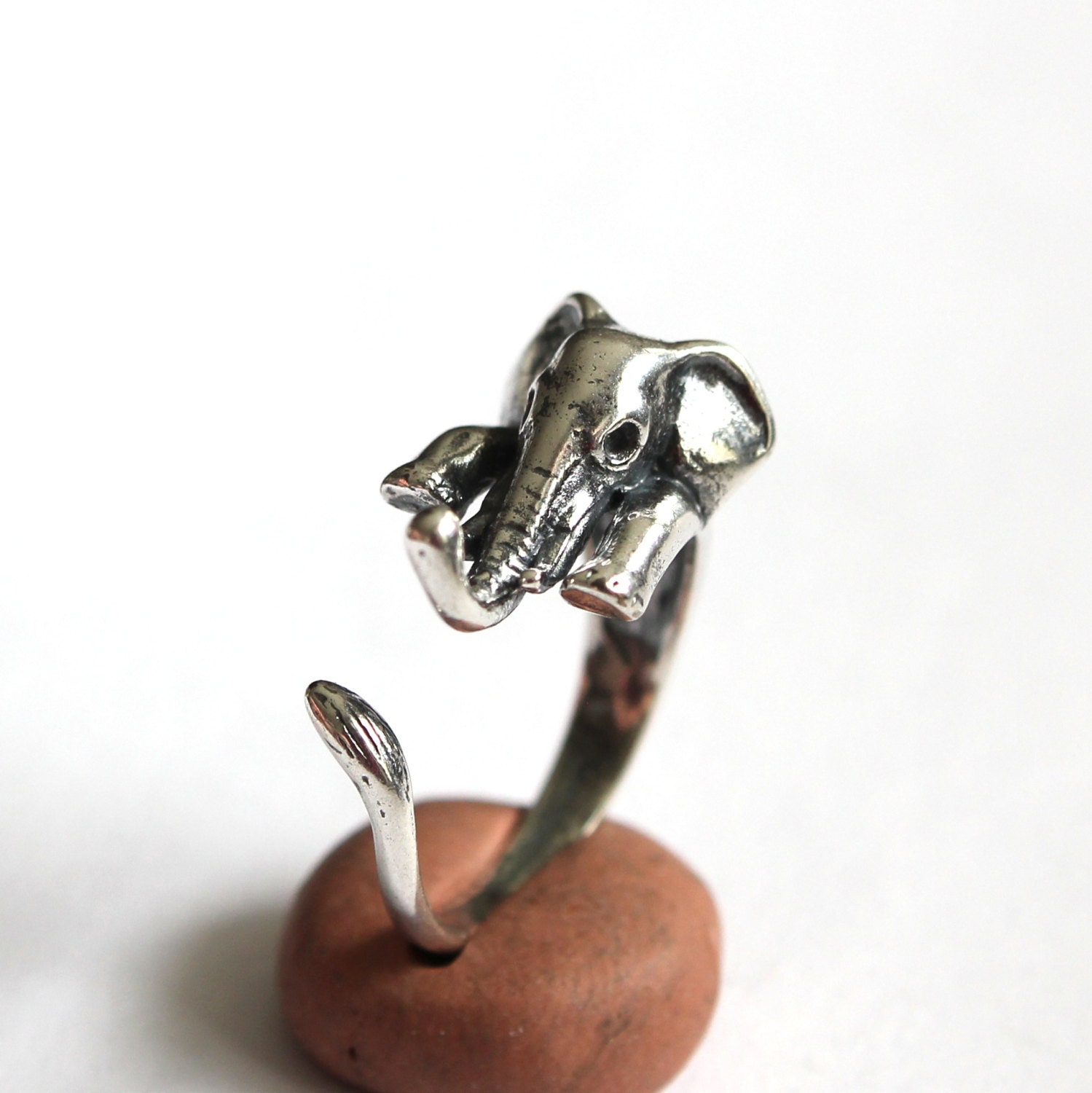 Elephant Ring Oxidized Silver Lucky Elephant Ring