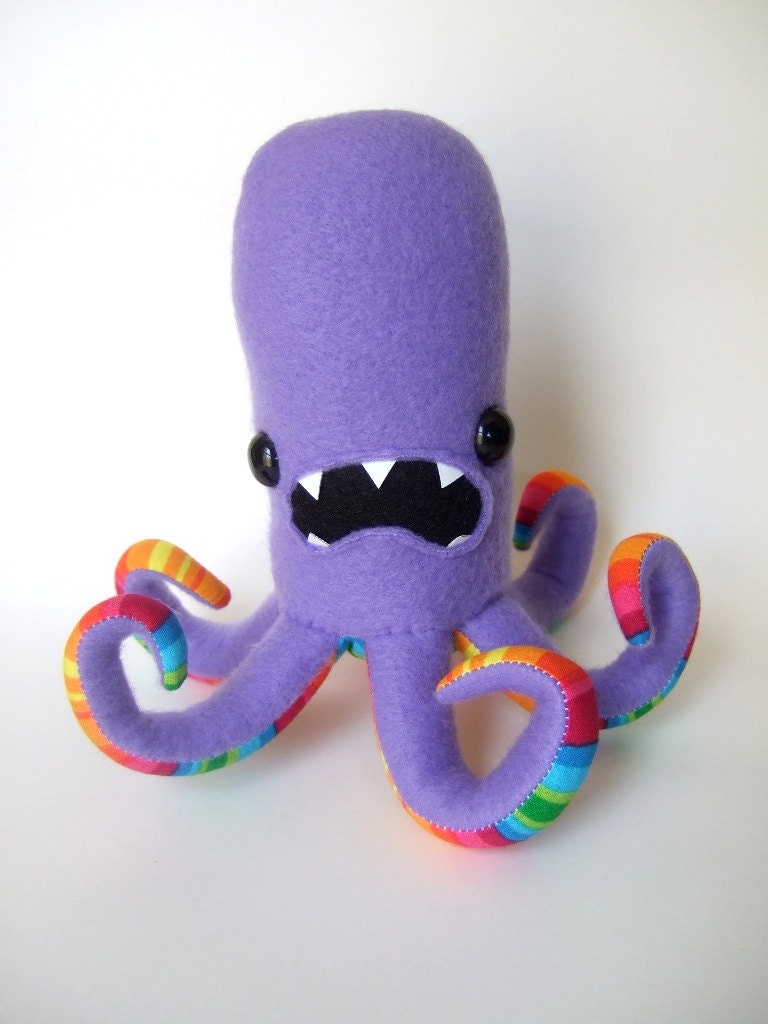 Octopod in Purple and Rainbows