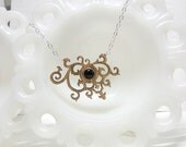 Pointe Bamboo Necklace with Garnet