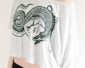 women's oversized burnout crocodile boxy t-shirt sizes s, m, l