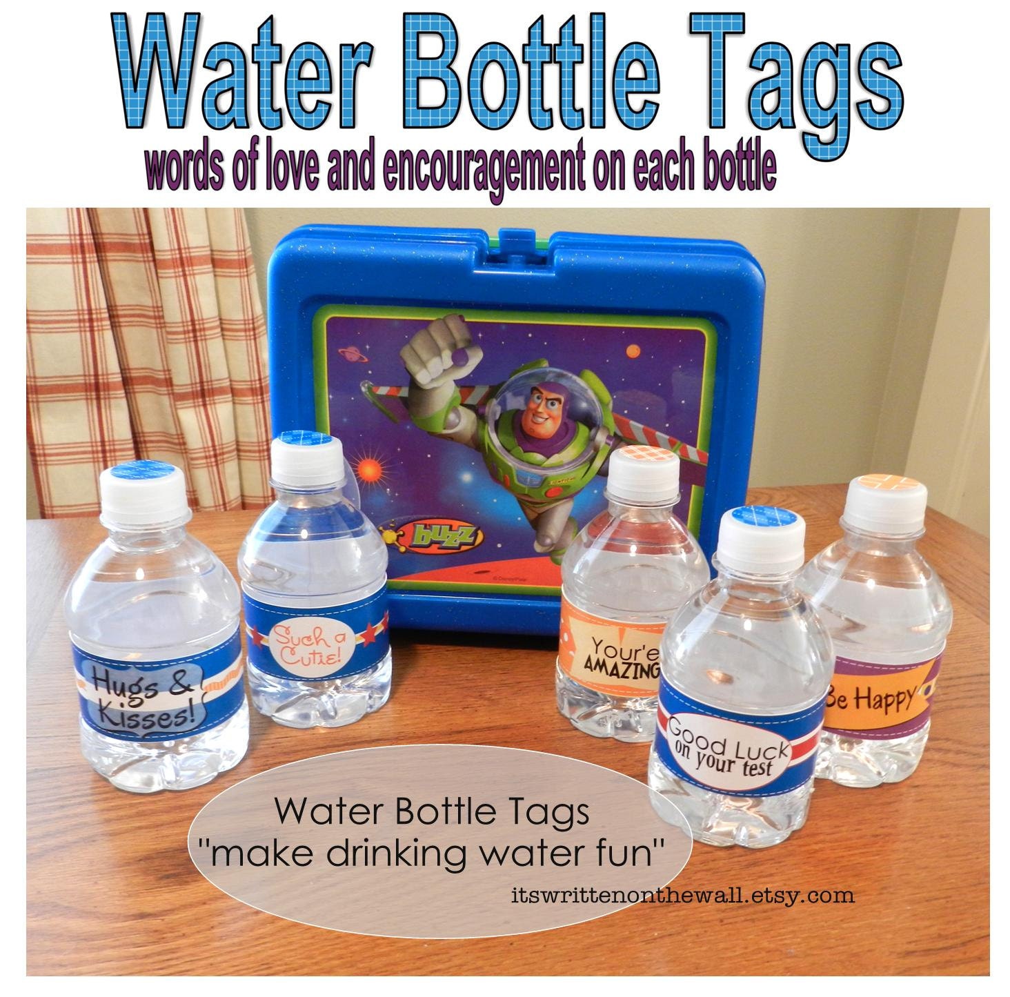 15 Water Bottle Labels for the Kids Lunch-At Home or at School-Drinking Water Can be Fun (Digital File)