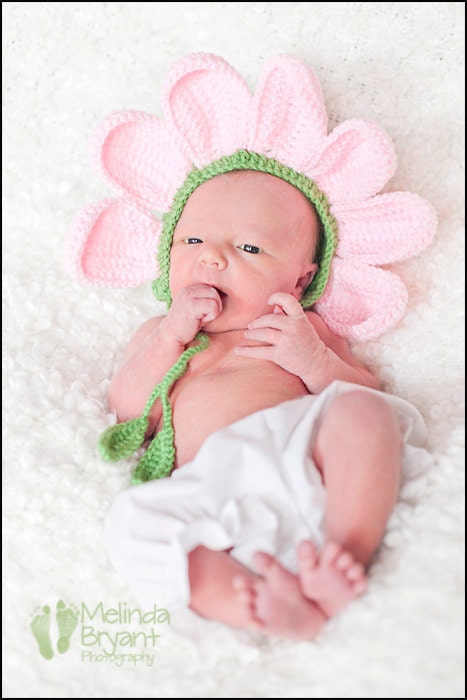 Crochet flower hat for newborn, baby, photo prop, flower costume, fairy costume