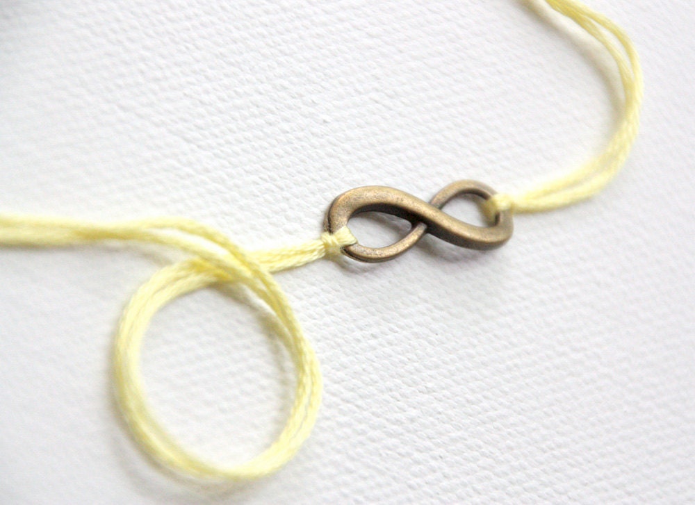 pastel yellow friendship bracelet silver infinity bracelet best friends love wishlet wish bracelet letterhappy etsy mothers day jewelry