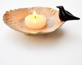 Raven candle holder ceramic Bowl